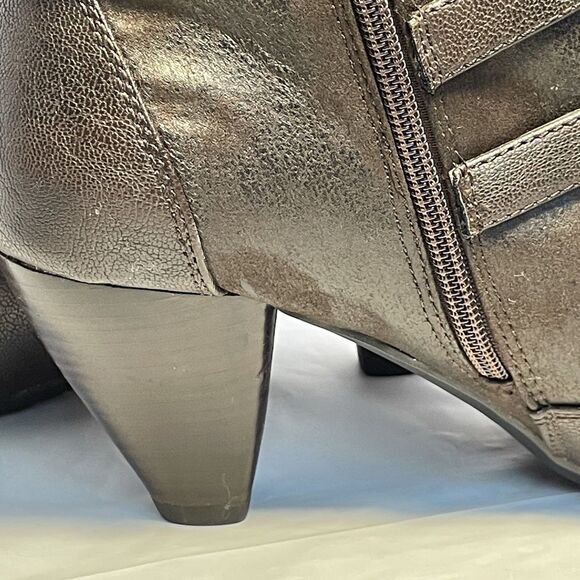 Baretraps Sela Brown Straps Zip Ankle Heel Booties Women's Size 10M - Picture 10 of 16